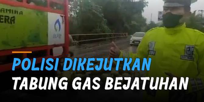 VIDEO: Kocak, Polisi Dikejutkan Puluhan Tabung LPG Saat Laporan Situasi Lalu Lintas