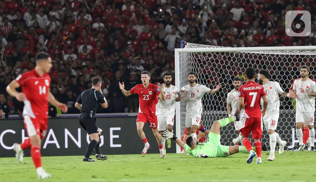 Timnas Indonesia menutup babak pertama dengan keunggulan 1-0 atas Bahrain. (Liputan6.com/Angga Yuniar)