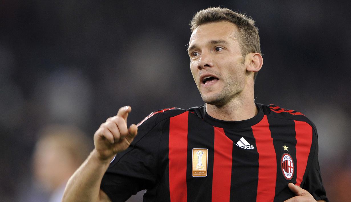 Andriy Shevchenko - Pemain asal Ukraina ini menjadi salah satu striker ikonik Serie A pada akhir 90-an. Shevchenko bergabung dengan AC Milan pada 1999 dan langsung menjadi top scorer Serie A musim itu. (AFP/Fabrice Coffrini)