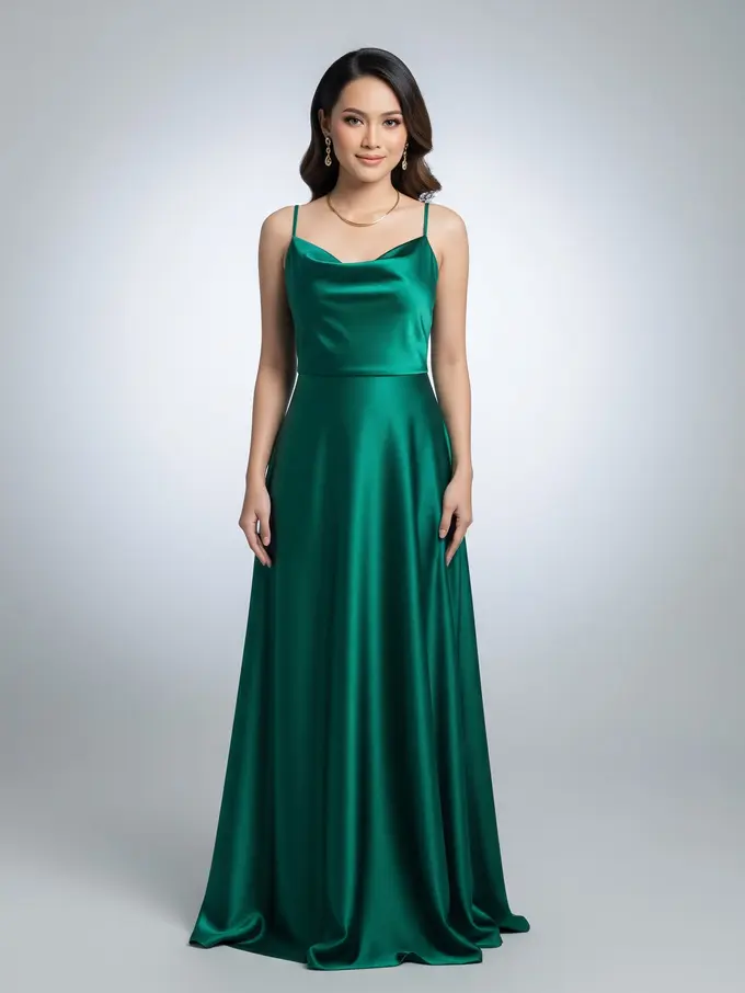 Model Baju Bridesmaid Emerald Green Slip Dress