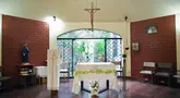 Suasana kapel biara Augustinus Santo Tomas de Villanueva di Trujillo, Peru utara yang difoto pada 8 Mei 2025. (Steffano Palomino/AFP)