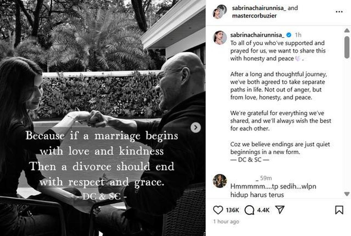 Deddy Corbuzier Konfirmasi Kabar Perceraian, Sebut Sabrina Chairunnisa Istri Sempurna