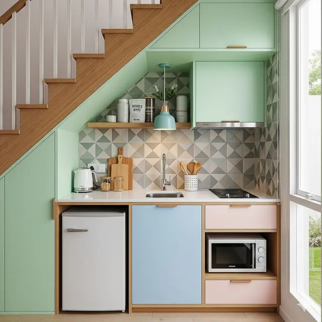 Inspirasi Dapur Bawah Tangga untuk Rumah Sempit 2 Lantai. Gemini