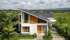 Desain Gambar Rumah Minimalis Atap Miring yang Sedang Tren di 2026/ Ilustrasi gambar oleh AI