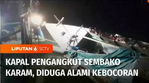 VIDEO: Kapal Pengangkut Sembako di Pelabuhan Besar, Kalimantan Timur Karam Akibat Bocor