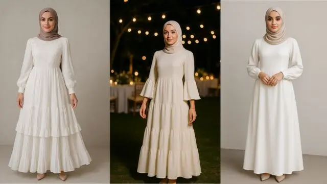 Gamis Warna Putih Terbaru 2025 (Foto: ChatGPT)