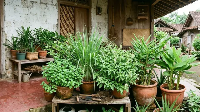 Mini Food Forest di Teras Rumah Kampung (Foto: Gemini AI)