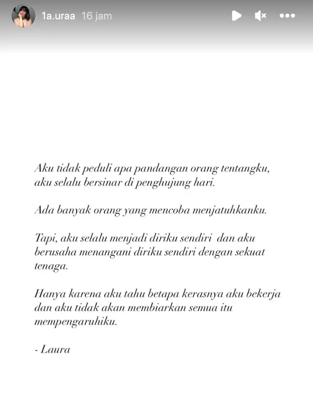 Unggahan Lolly putri Nikita Mirzani. (Foto: Dok. Instagram @1a.uraa)