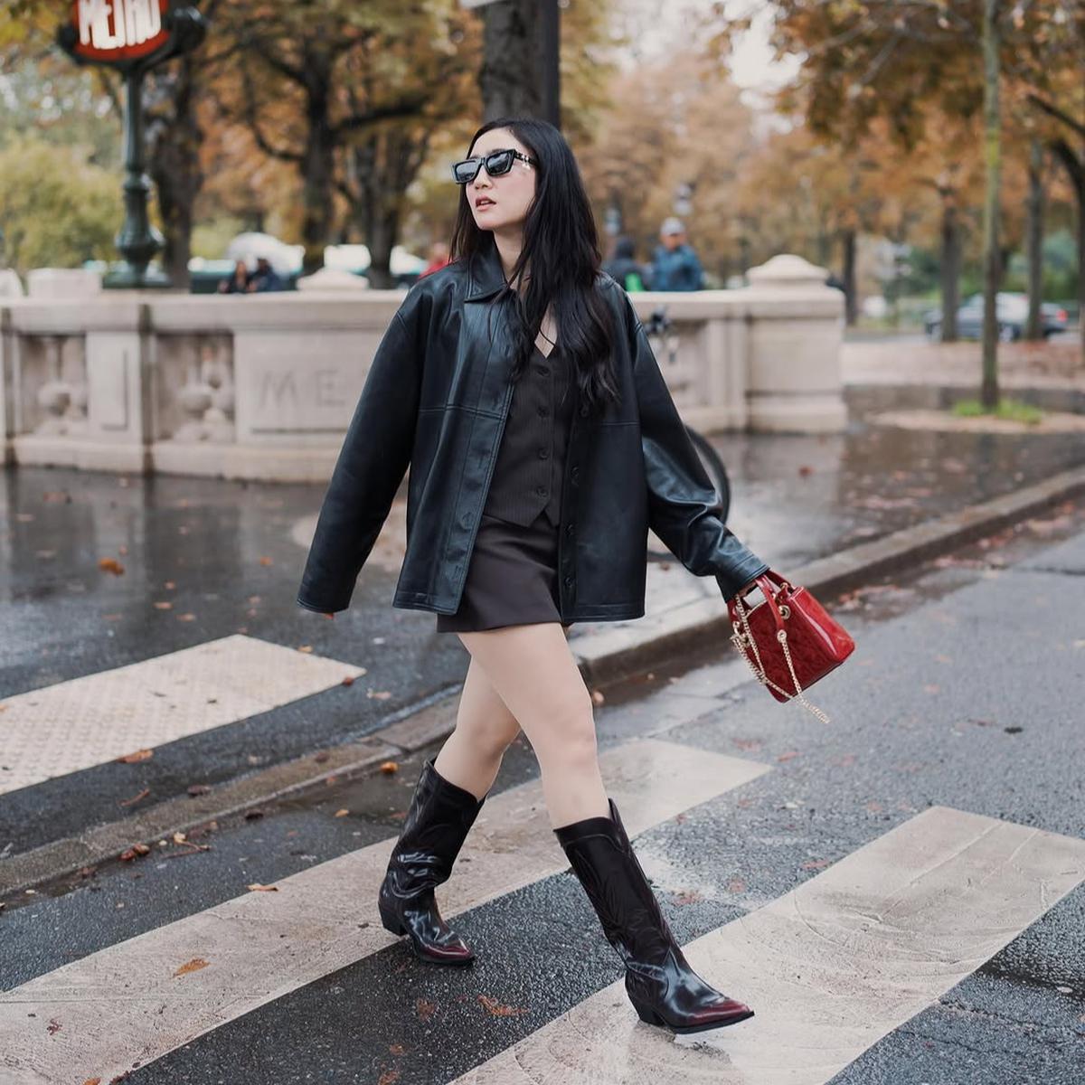 Bisa Jadi Inspirasi! Ini Outfit Febby Rastanty Pakai Leather Jaket yang Bisa Dikenakan Untuk Ngoser hingga Liburan