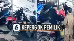 Pria itu tetap berusaha mengeluarkan motor sembari cengengesan menanggapi ASN.