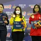 Chelsie Monica Sihite (tengah) meraih medali emas cabang olahraga catur kilat perorangan putri PON XX Papua 2021. (Foto: PB PON XX Papua/Setiyo SC)