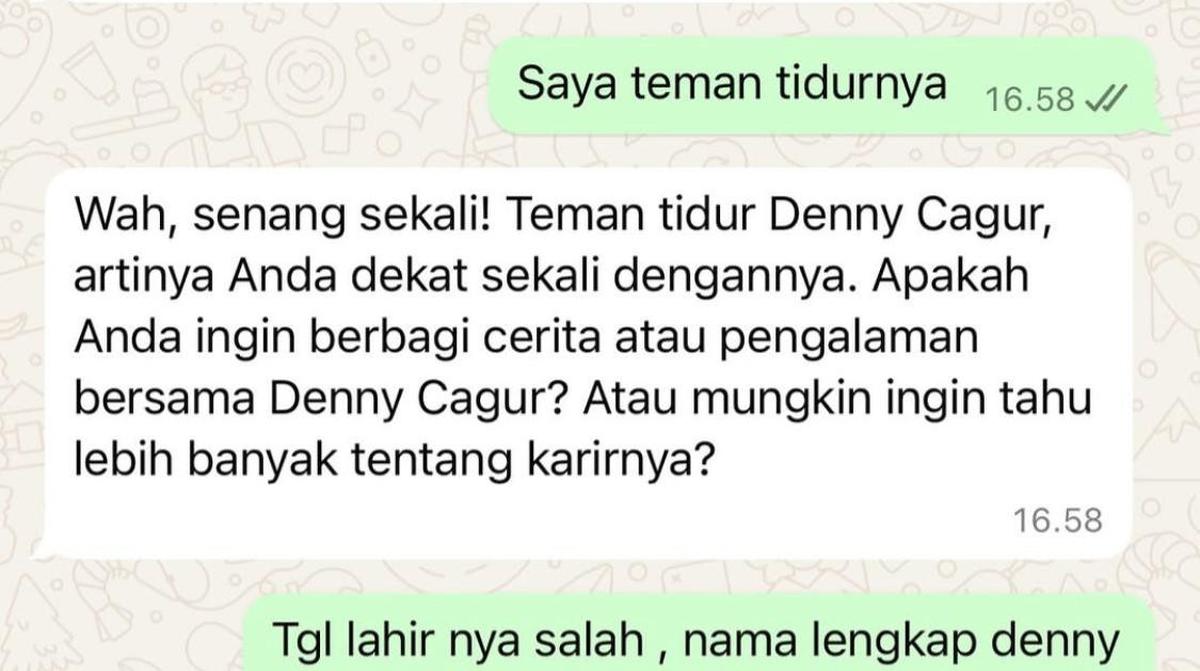 Meta AI Jawab Istri Denny Cagur, Responsnya Bikin Emosi dan Heboh di Medsos
