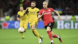Meski menguasai jalannya pertandingan, Bayer Leverkusen hanya mampu bermain imbang 1-1 melawan Union Saint-Gilloise. (Marius Becker/dpa via AP)