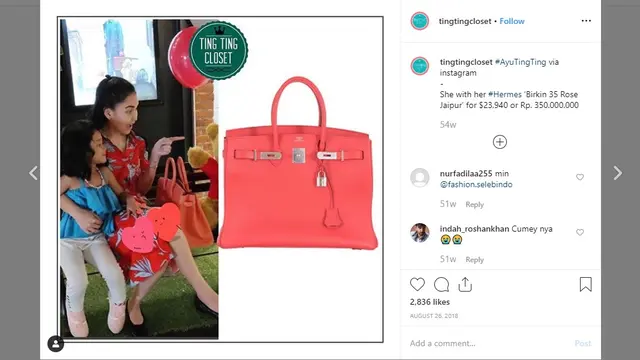 7 Koleksi Tas Mewah Ayu Ting Ting, Harganya Ratusan Juta