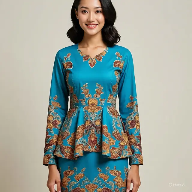 Tunik Batik Lengan Panjang Wanita