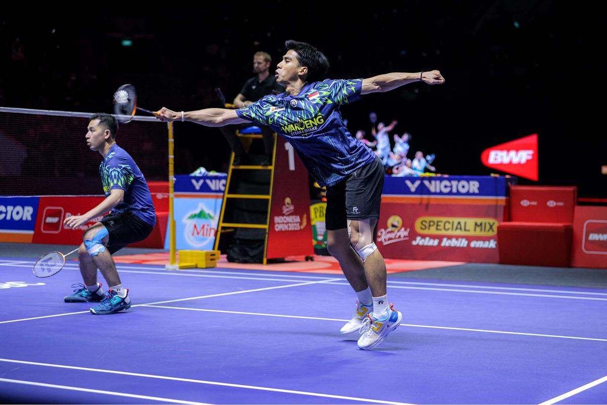 FOTO: Ganda Putra Indonesia Sabar/Reza Lolos ke Final Indonesia Open 2025
