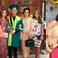 Momen wisuda anak, menjadi momen kedua mantan pasangan suami kembali berkumpul. Kehadiran orangtua, menjadi kebahagiaan tersendiri bagi anak artis yang wisuda. (dok. Instagram/azriel_hermansyah/duljaelani)