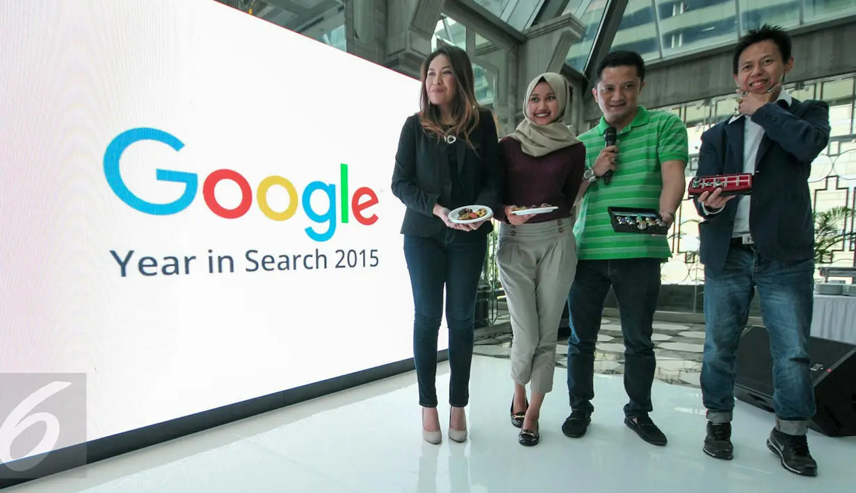 Batu Akik dan Kue Cubit menjadi tren dengan pencarian tertinggi di tahun 2015 versi google search, Jakarta, Rabu (16/12/2015). Google mengumumkan 10 daftar tahunan Year in Search 2015 (Liputan6.com/Yoppy Renato)