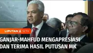 Capres dan Cawapres nomor urut 3, Ganjar Pranowo dan Mahfud MD mengapresiasi dan menerima hasil putusan Mahkamah Konstitusi dalam gugatan sengketa Pilpres 2024.