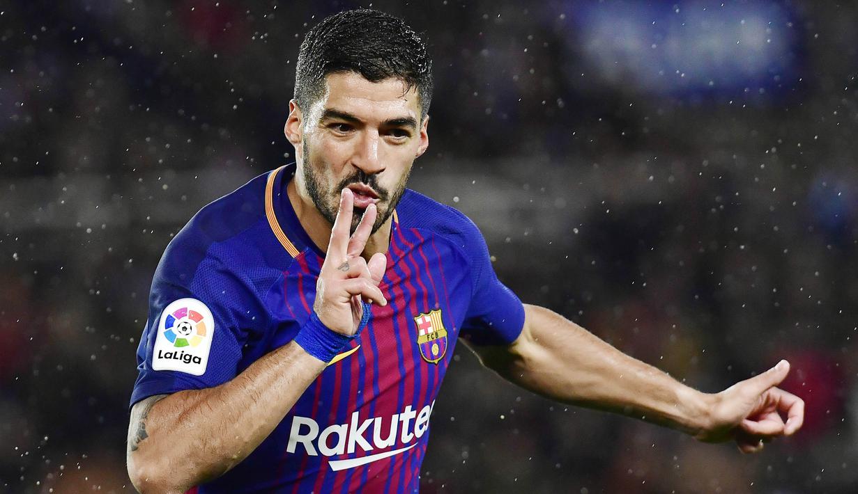 2. Luis Suarez (Barcelona) - 18 Gol (3 Penalti). (AP/Alvaro Barrientos)
