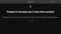 Threads baru saja tuntaskan bug yang sebabkan pengguna asal Kanada tak bisa akses konten berita. (Dok: Engadget)