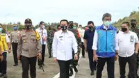 Pjs Gubernur Sulut Agus Fatoni bersama jajaran Forkopimda Sulut membuka operasional Jalan Tol Manado-Bitung.