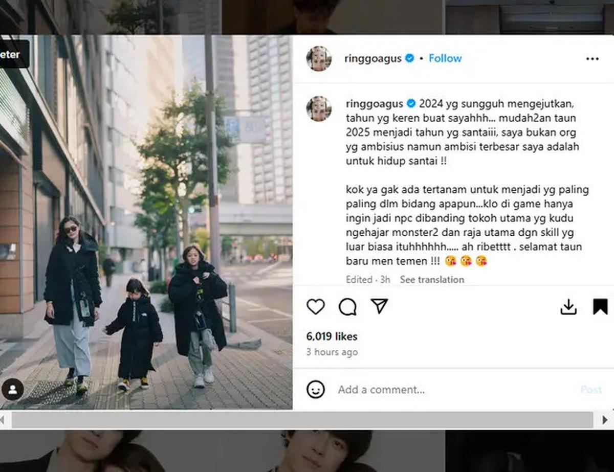 Resolusi Ringgo Agus Rahman di 2025, Ingin Hidup Lebih Santai