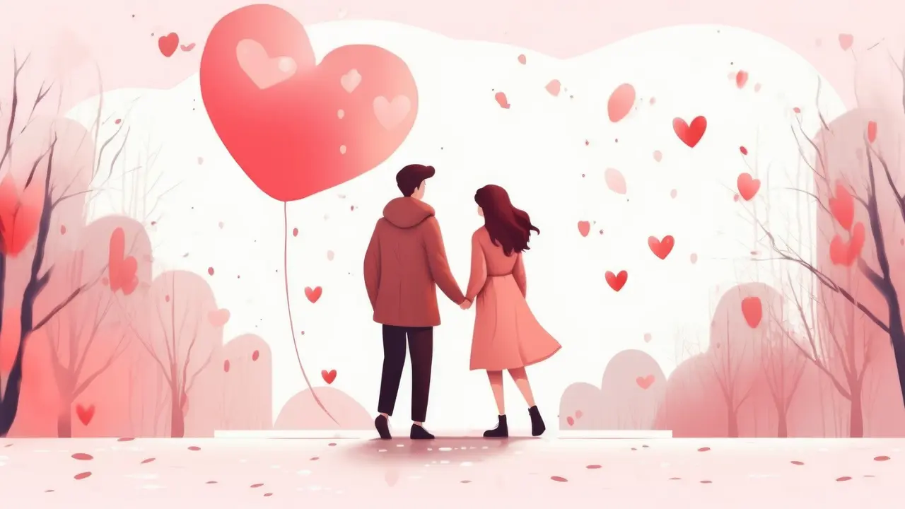 Ilustrasi cinta, pasangan, Valentine