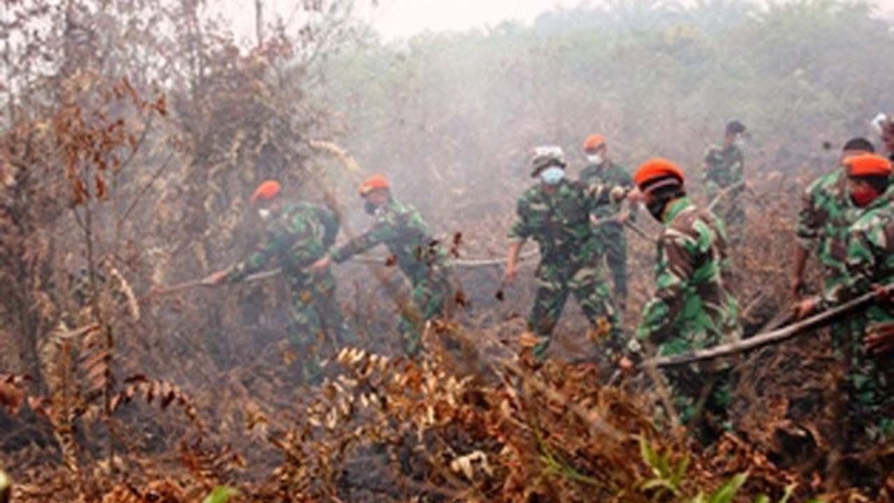 Aksi Paskhas atasi kabut asap di Pekanbaru