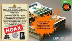 Cek Fakta: Hoaks Raffi Ahmad Bagikan Uang Bantuan Rp 10 Juta Melalui Facebook
