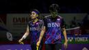 <p>Reaksi kecewa ganda putri Indonesia, Apriyani Rahayu/Siti Fadia Silva Ramadhanti saat menghadapi pasangan Belanda, Debora Jille/Cheryl Seinen pada laga babak 32 besar Daihatsu Indonesia Masters 2024 di Istora Senayan, Jakarta, Selasa (23/1/2024). Apriyani Rahayu/Siti Fadia Silva Ramadhanti kalah dua game langsung 14-21, 17-21. (Bola.com/Bagaskara Lazuardi)</p>