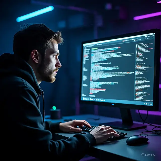 Ilustrasi Hacker AI.