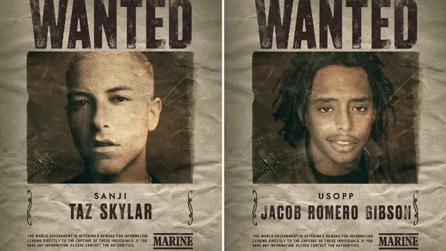 Pemain One Piece versi live action, Taz Skylar dan Jacob Romero Gibson. (Twitter/ NetflixID)