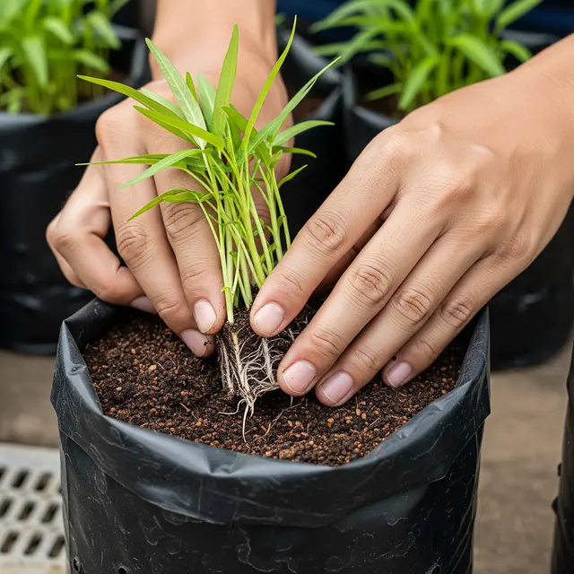 Menanam Kangkung di Polybag
