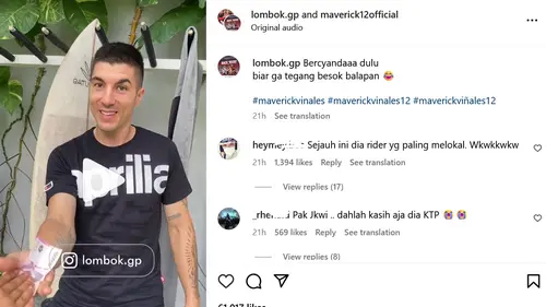 Pembalap MotoGP Maverick Vinales Kena Angin Mandalika, Langsung Demam  Cukurukuk dan Pinjam Dulu Seratus, Bercyandaa - ShowBiz Liputan6.com