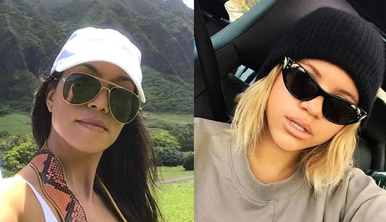 Sama-saa memakai kacamata hitam, mana yang lebih cantik menurut kamu? (HollywoodLife)