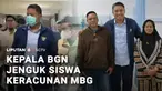 Kepala BGN, Sudaryono, membesuk korban keracunan MBG di Semarang, Jawa Tengah. Selain membesuk korban, Sudaryono juga memberi sanksi SPPG pemasok MBG ke SMK Negeri 6, yang membuat ratusan siswa dan belasan guru diduga keracunan.