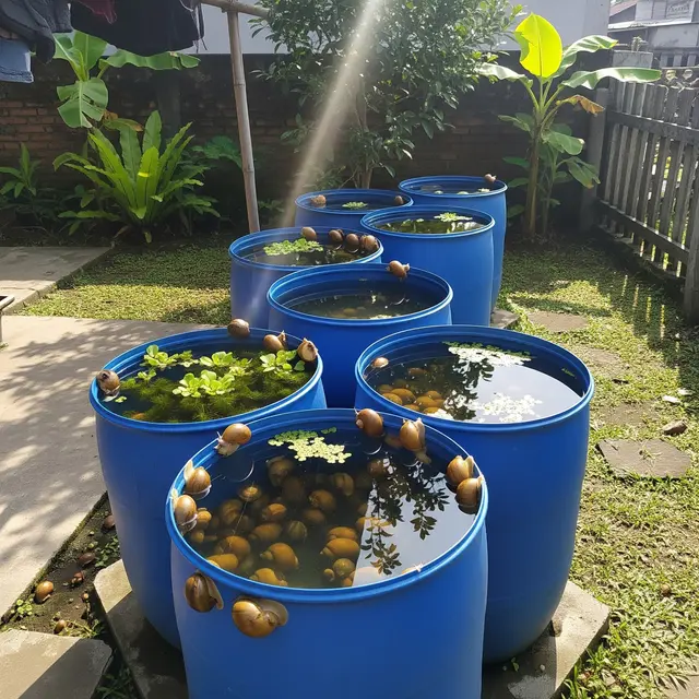 Cara Ternak Keong Mas di Drum Bekas, Solusi Hemat Pakan Ternak