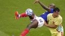 Tiga gol Prancis dicetak oleh Millot, Aklikouche, dan penalti Mateta. (AP Photo/Vadim Ghirda)