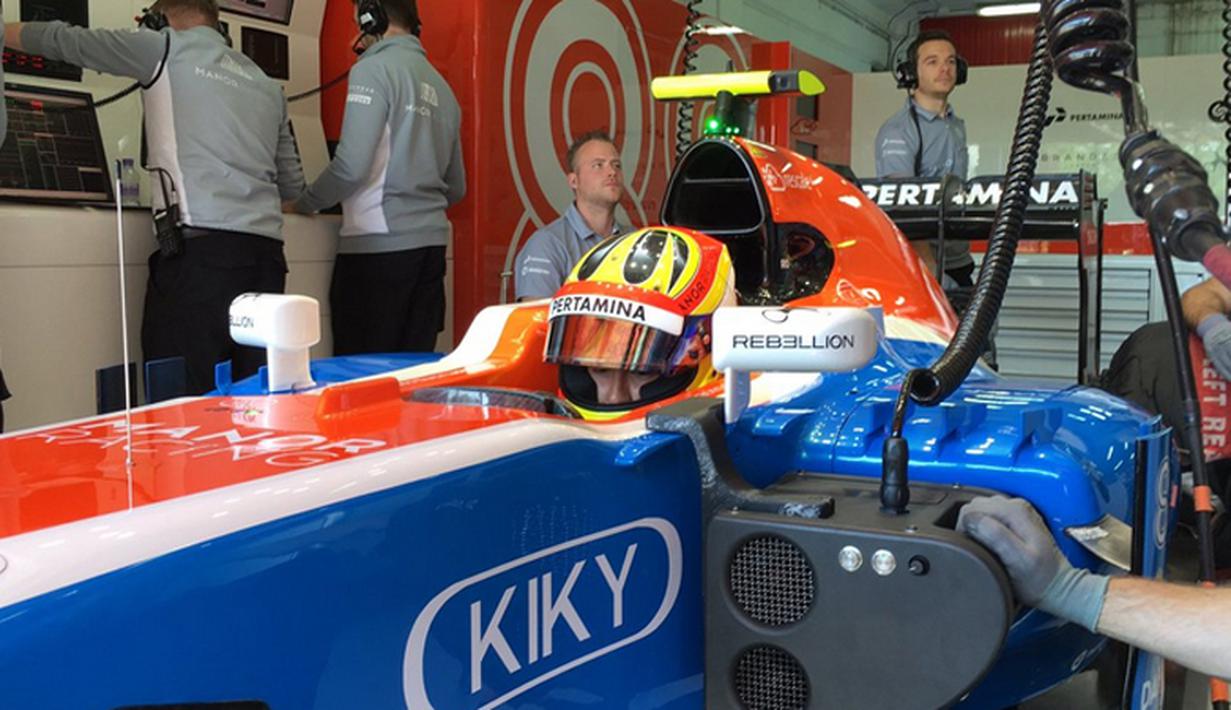 Pebalap Manor Racing asal Indonesia, Rio Haryanto, berada di posisi ke-22 latihan bebas ketiga F1 GP Spanyol di Sirkuit Catalunya, Spanyol, Sabtu (14/5/2016). (Bola.com/Twitter/Manorracing)