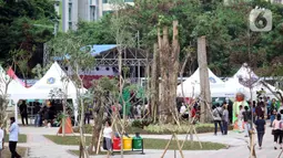 Suasana bekas area park and ride di kawasan Jalan MH Thamrin 10, Jakarta, Sabtu (21/12/2019). Lokasi yang dulunya lahan parkir beragam kendaraan bermotor akan dialihfungsikan menjadi kawasan kegiatan kuliner yang diharapkan bisa menggerakkan perekonomian. (Liputan6.com/Helmi Fithriansyah)