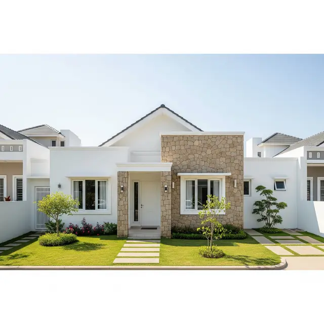 Inspirasi Fasad Rumah Tipe 36 dengan Material Campuran