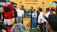 Piala Dunia U-17 2023 bakal bergulir pada 10 November-2 Desember 2023 di Jakarta International Stadium (JIS), Jakarta Utara, Stadion Si Jalak Harupat (SJH), Kabupaten Bandung, Stadion Manahan, Solo, dan Stadion Gelora Bung Tomo (GBT), Surabaya. (Liputan6.com/Faizal Fanani)