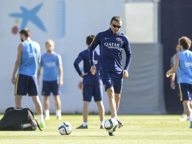 Pelatih Barcelona Luis Enrique di Sports Center FC Barcelona . (AFP Photo/ Josep Lago)