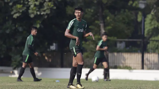 Pemain Timnas Indonesia U-22, Septian Bagaskara. (Bola.com/Vitalis Yogi Trisna)