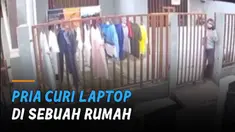 Terlihat saat itu pelaku sudah keluar dari rumah korban dan membawa sebuah tas laptop di tangannya.