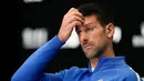 Novak Djokovic dipastikan gagal meraih gelar juara Australian Open kesebelas dalam kariernya setelah petenis nomor satu dunia itu disingkirkan Jannik Sinner di semifinal. (AP Photo/Louise Delmotte)