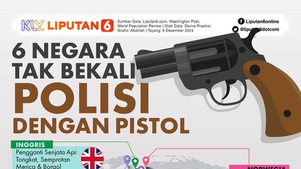 Infografis 6 Negara Tak Bekali Polisi dengan Pistol. (Liputan6.com/Abdillah)