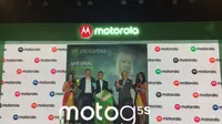 Peluncuran trio smartphone Moto terbaru, yakni Moto G5s Plus, Moto E4 Plus, dan Moto C Plus di Jakarta, Selasa (19/9/2017). (Liputan6.com/Jeko Iqbal Reza)