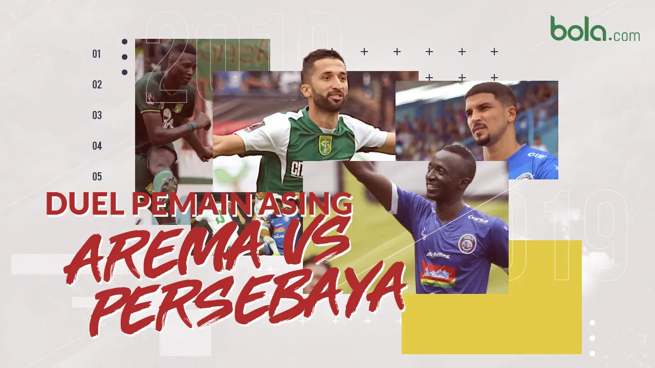 Duel pemain asing Arema FC vs Persebaya Surabaya.